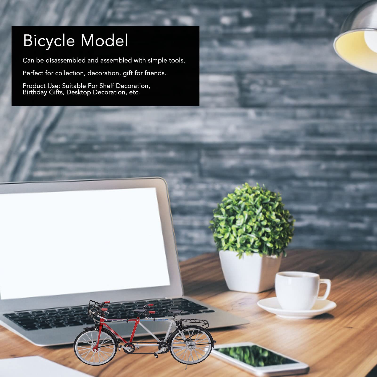 Tandem bike model, simulation of detachable tandem bike collections 1/10 for table decoration