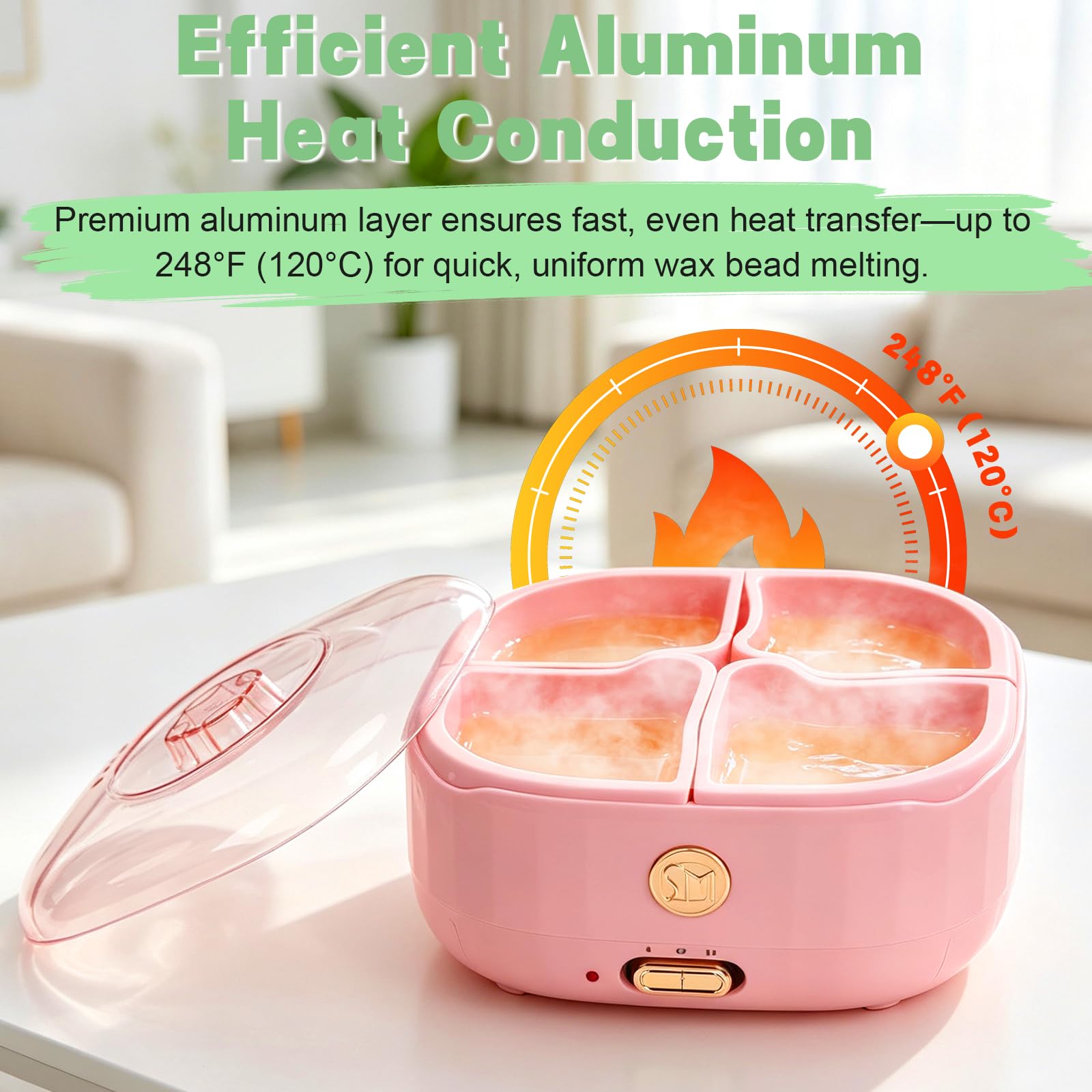 Yofuly - Scaldacera per depilazione, con 4 fodere rimovibili in silicone e 4 spatole per cera, mini vasetto elettrico per cera, per uso completo del corpo e del viso, kit di ceretta per donne e uomini
