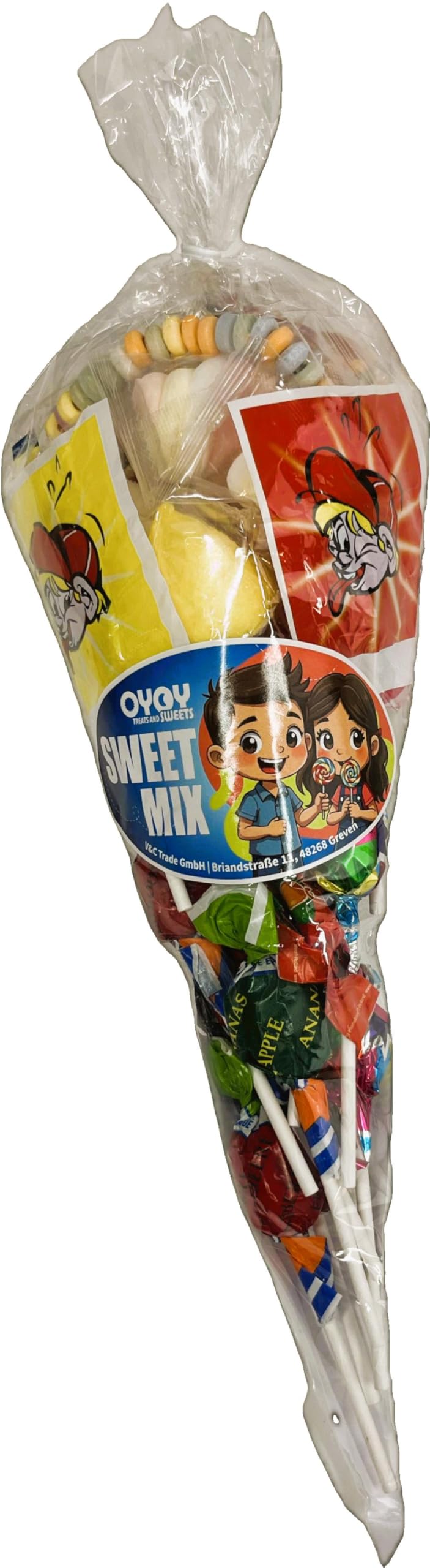 OYOY Sacchetto per la scuola 35 cm riempito con caramelle