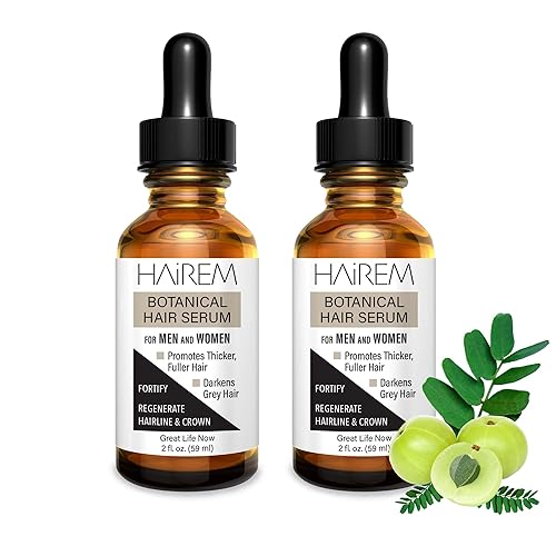 Miniatura 7 de HAiREM Suero botánico para el cabello, promueve el crecimiento del cabello, cabello más grueso y lleno, oscurece el cabello gris, para hombres y