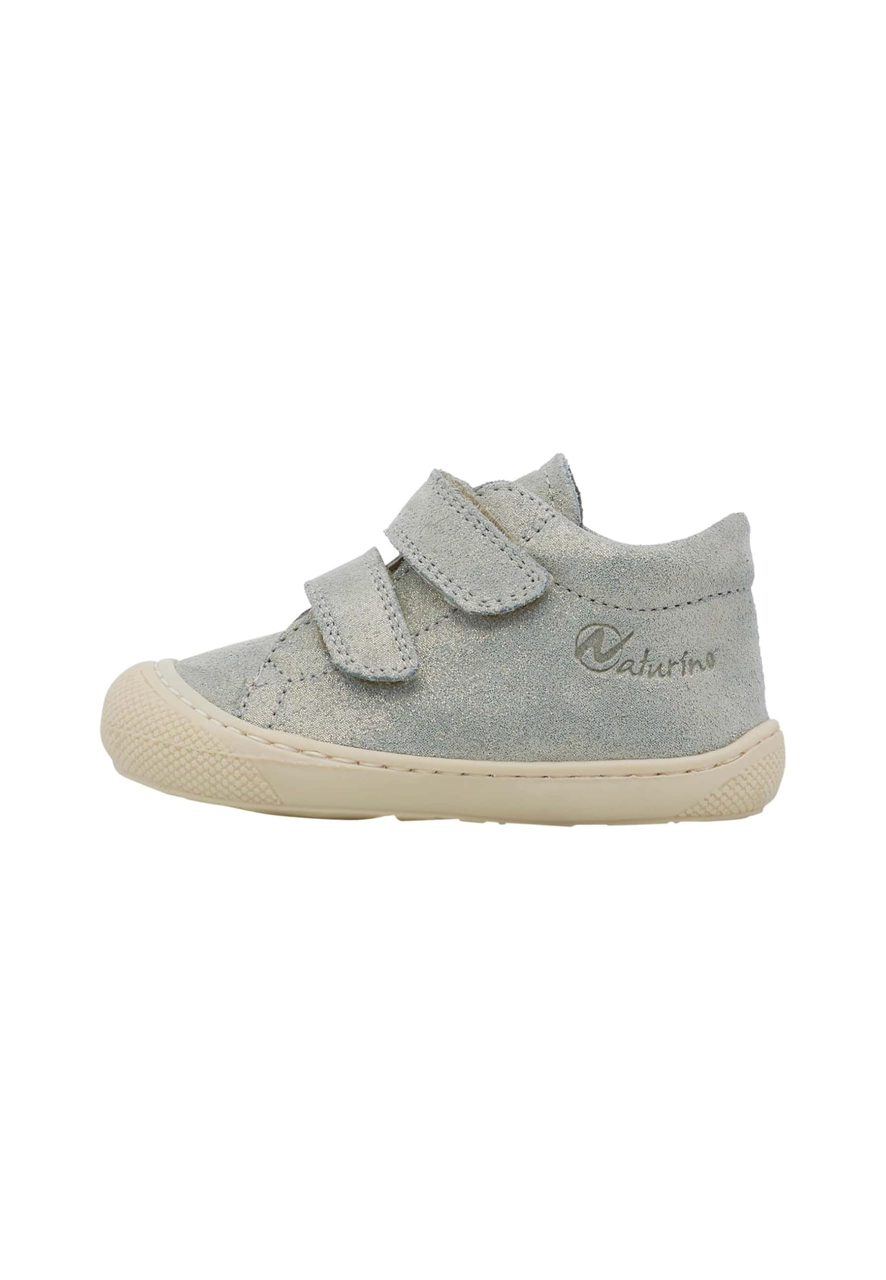 NATURINO Glitter Suede First Walking Shoes, Green (sage), 10 UK Child