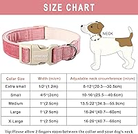 Vista 6 de Aring Pet Collar de algodón, ligero y ajustable, con hebilla de liberación rápida para perros pequeños, medianos y grandes, para cachorros, rosa