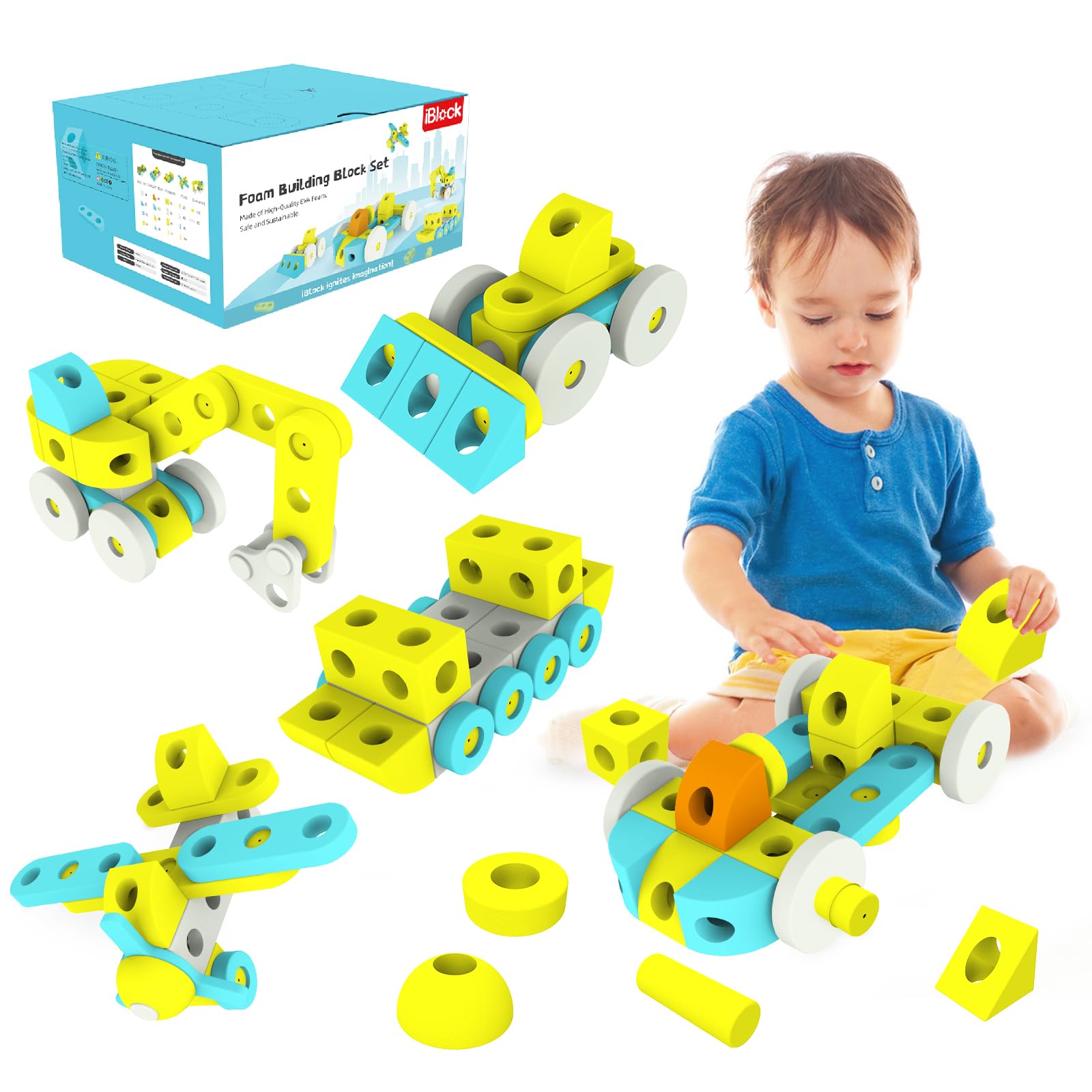 spielzeug für kinder ab 4 jahre STEM Lernspielzeug Für Kinder Montessori XXL Bausteine 67-teilig