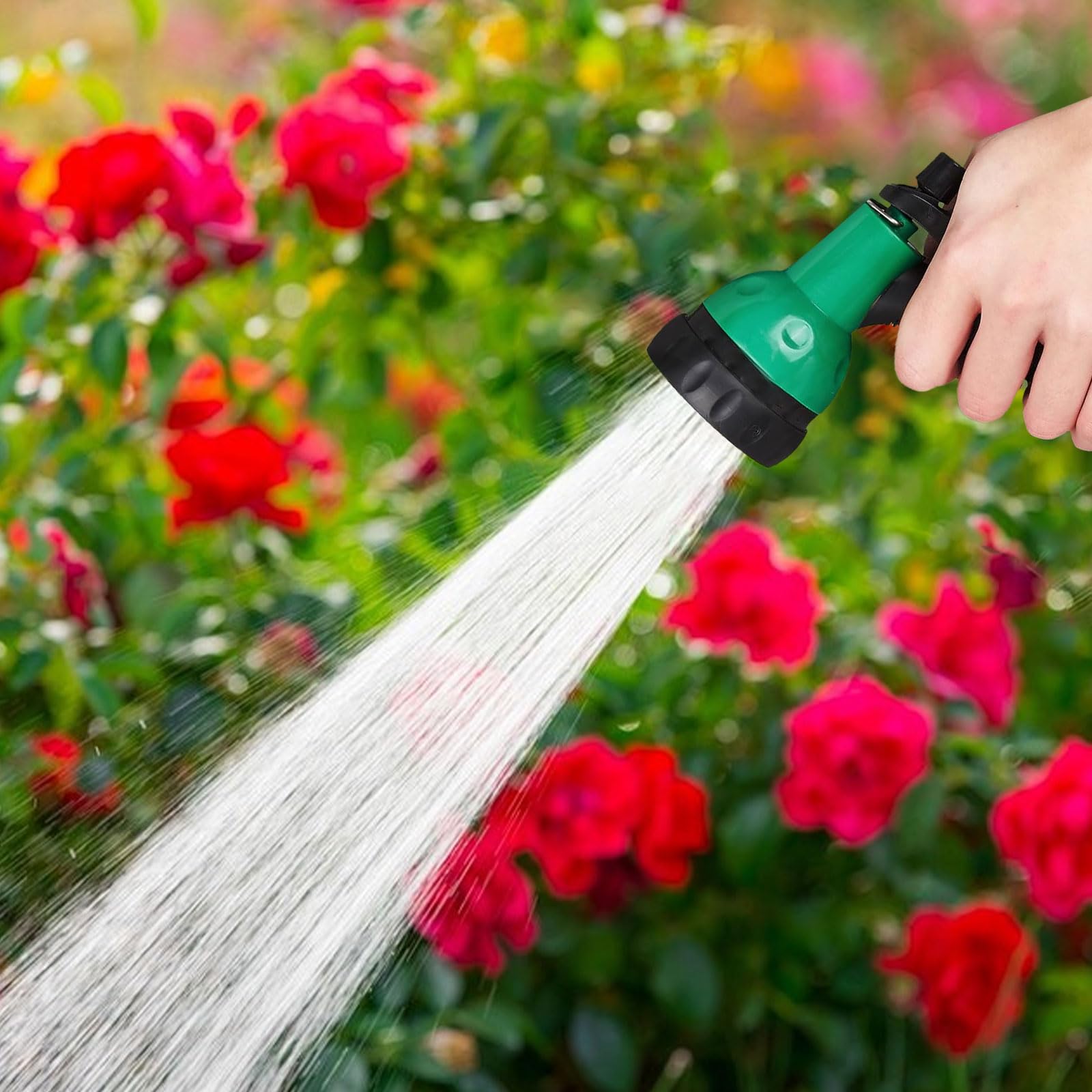 Tubo Flessibile a Spirale Irrigazione, Acqua Tubo Estensibile da Giardino, Spirale Giardino con 5 Funzioni Spruzzo, Applica Giardinaggio Irrigazione Prato (20cm)