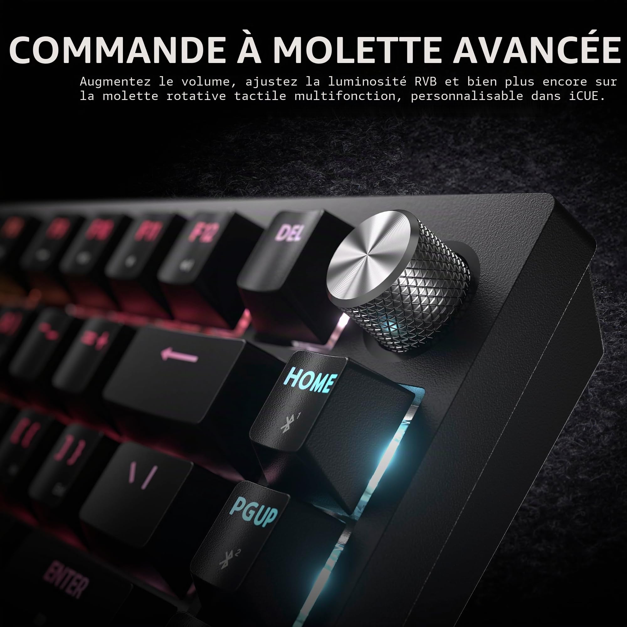 Corsair K65 Plus Wireless 75% RGB Hot-Swappable Clavier Mécanique de Jeu - Commutateurs Tactiles Prélubrifiés Corsair MLX Fusion - Deux Couches d'atténuation du Bruit - PBT Keycaps - QWERTY NA - Noir