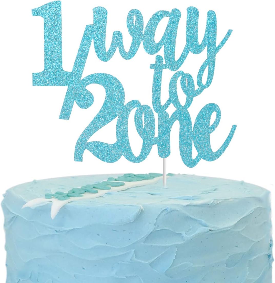 1/2 Way to One Cake Topper ,Sparkle Half Birthday Party Decorations for 6 Months Baby's Birthday Baby Shower