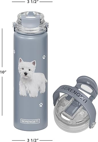 Miniatura 99 de E&S Pets SERENGETI - Botella de agua de acero inoxidable de 24 onzas con tapa a prueba de derrames, doble pared aislada al vacío, impresión 3D