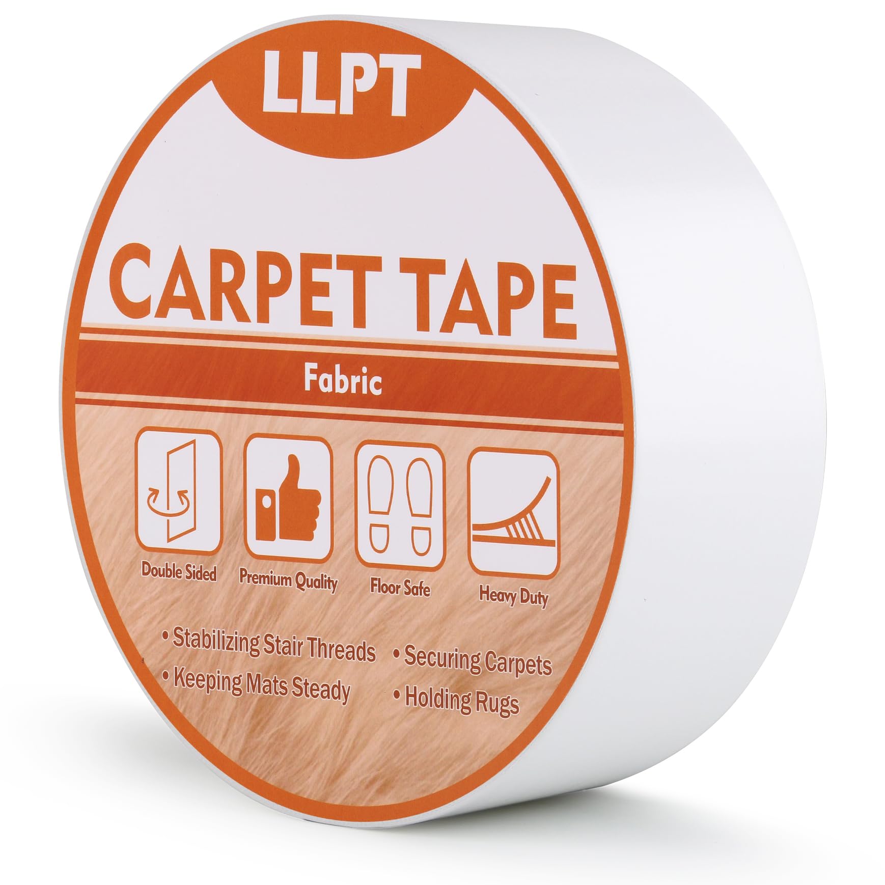 LLPT Cinta de Doble Cara para Alfombras 50mm x 27m | Cinta Adhesiva Fuerte para Alfombras Duradera Extraíble Fácil de Usar Sin Residuos para Suelos de Madera Laminada