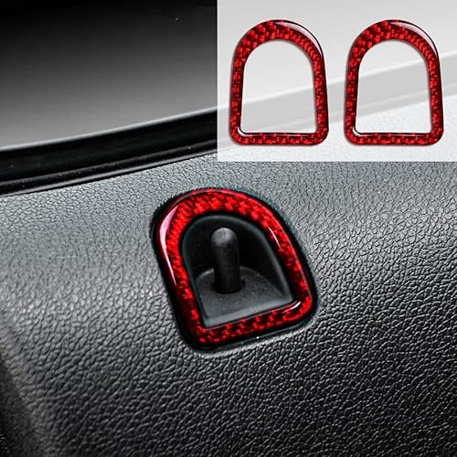 Miniatura 6 de GZXinWei Pegatinas negras de fibra de carbono para puerta de coche, perilla, marco de botón