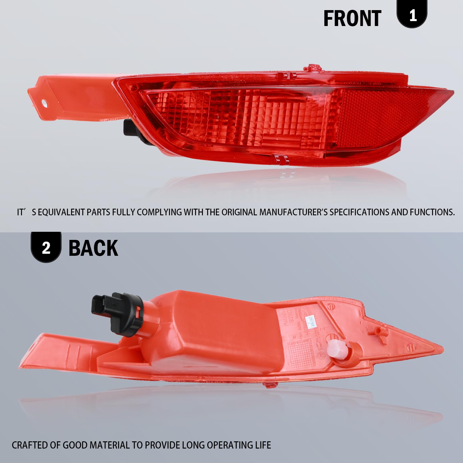 1 Coppia Fanale Retronebbia per Ford Fiesta 2008-2017 C-Max dal 2015 in poi - Catarifrangente Catadiottro Posteriore 1552730 1681884(destro e sinistro)