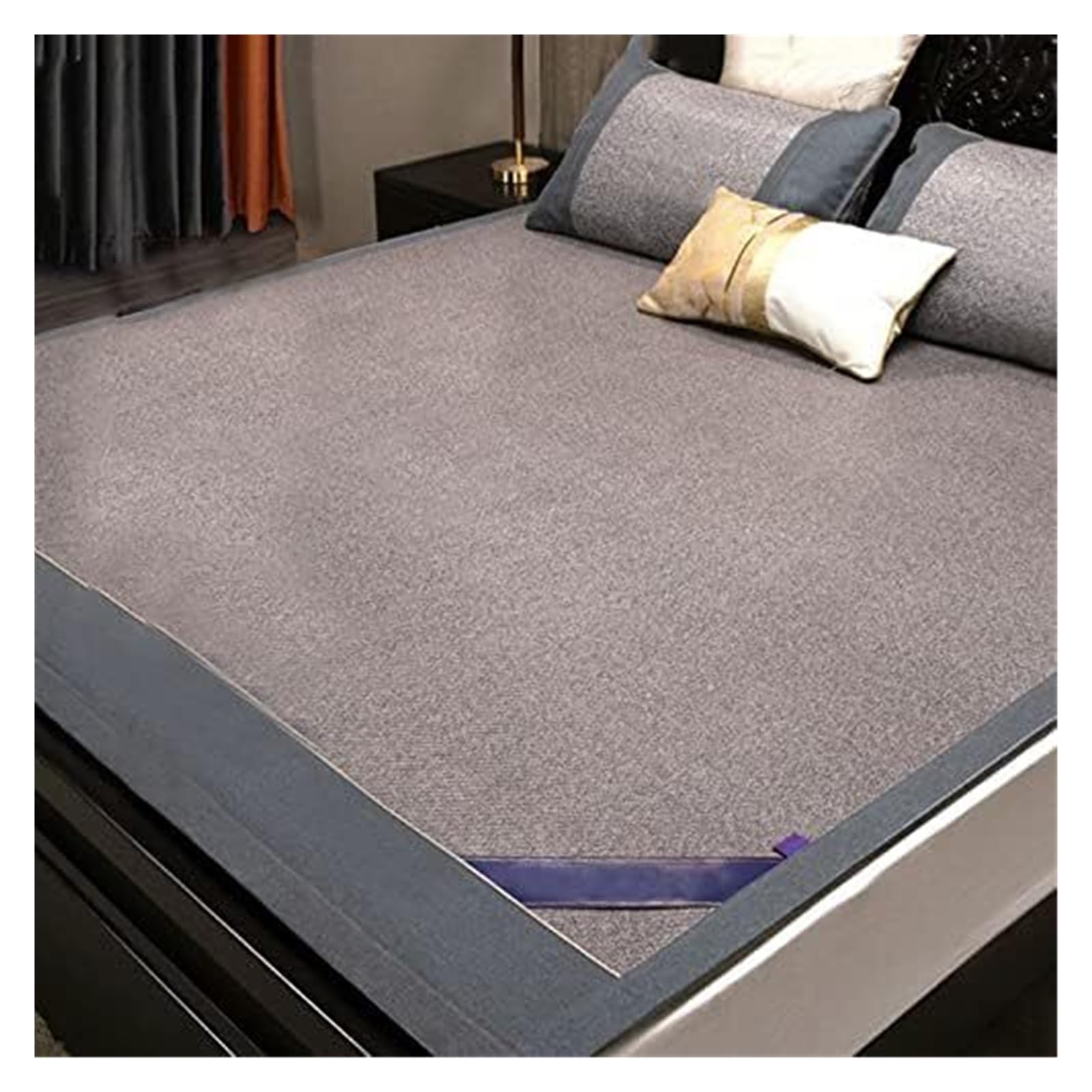 Alèse d'été rafraîchissante - Tapis de couchage pliable pour dortoir - Antidérapant - En rotin - Parfait pour les nuits chaudes - 150 x 195 cm