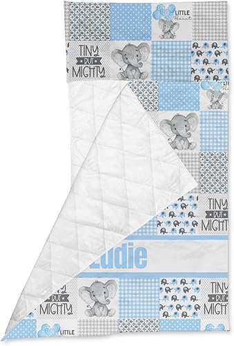 Miniatura 2 de Colchoneta para siesta personalizada con nombre de elefante azul, sacos de dormir para niños, colchón de cama personalizado para niños, bolsas de