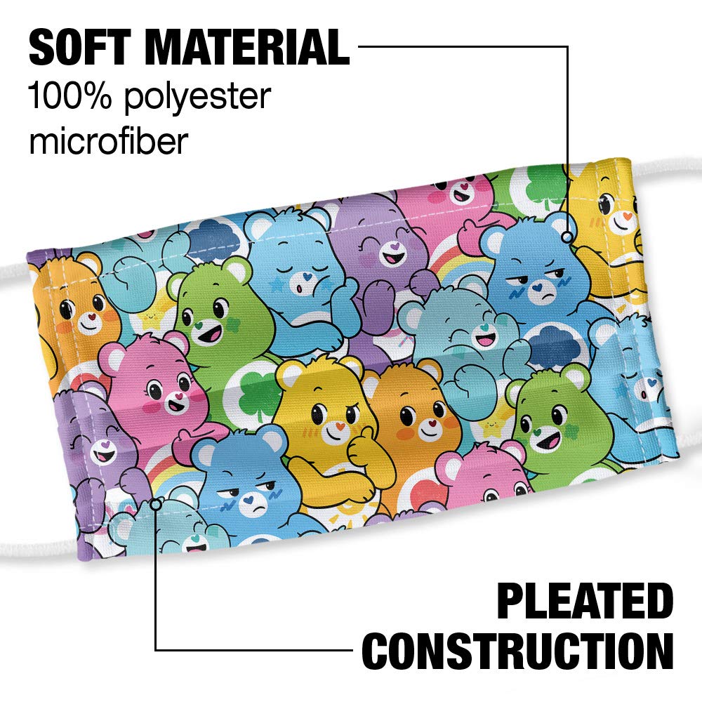 Popfunk Care Bears Very Many Bears 1-Ply Reusable Face Mask Covering with Adjustable Nose Wire, Unisex