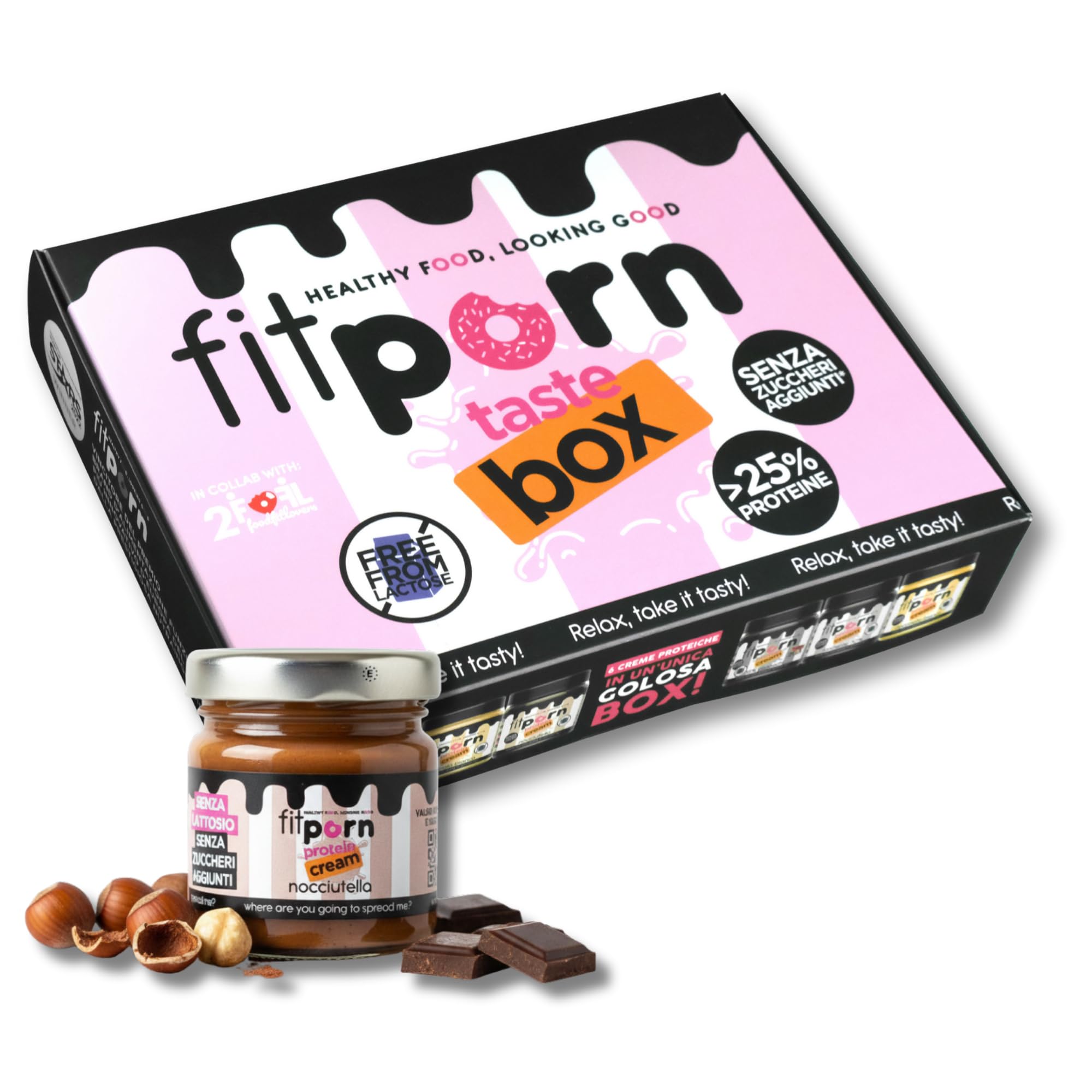  Fitporn Taste Box - Tasting Box 6 x 30 g | Low Carb Snack e Sapore Variati | Senza Latte e zucchero aggiunto
| Fitporn 