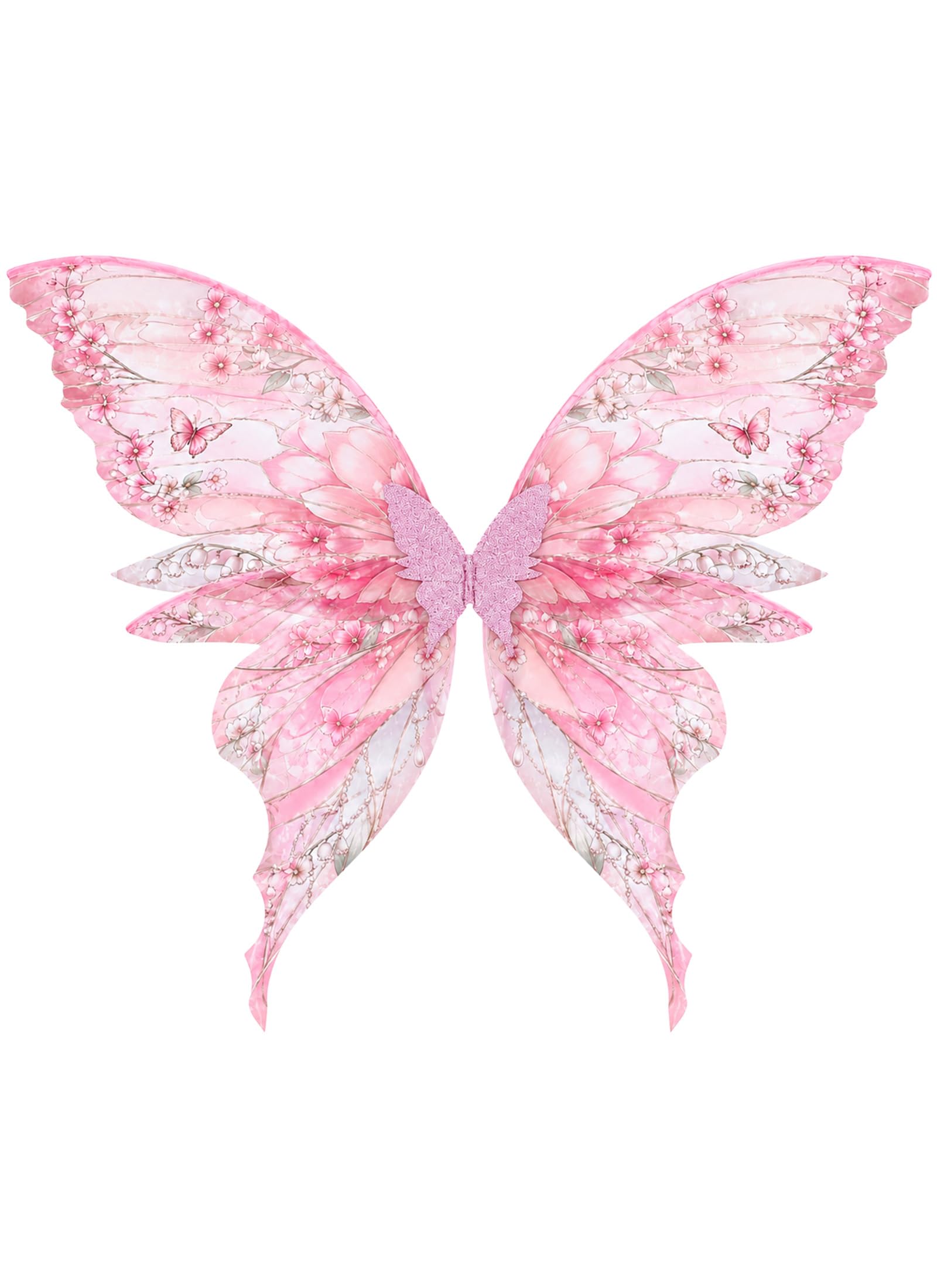 ETOFETE Fairy Wings Adult Butterfly Costume Halloween Fancy Dress, Pink