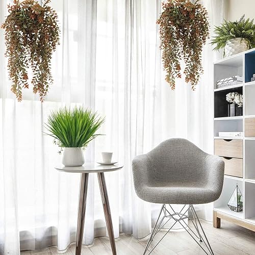 Miniatura 2 de CATTREE Vid colgante artificial, hojas de hiedra sintética, plantas de plástico, plantas de hojas falsas, plantas de hojas artificiales, resistentes