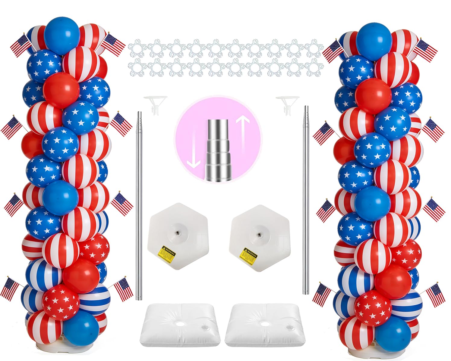 LANGXUN 12ft White Table Balloon Arch Kit — Amazon image 9