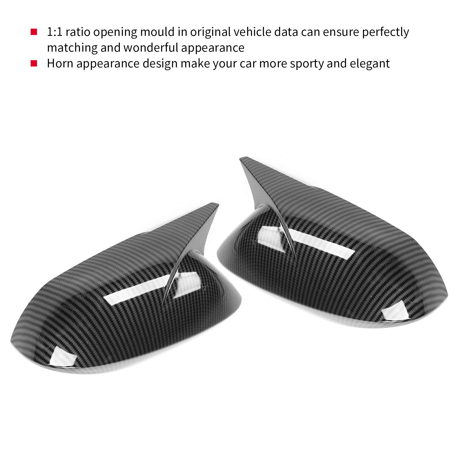 Para Osłona lusterka bocznego Obudowa ochronna w stylu rogu Pasuje do sedana/Hatchbacka (Carbon Fiber)