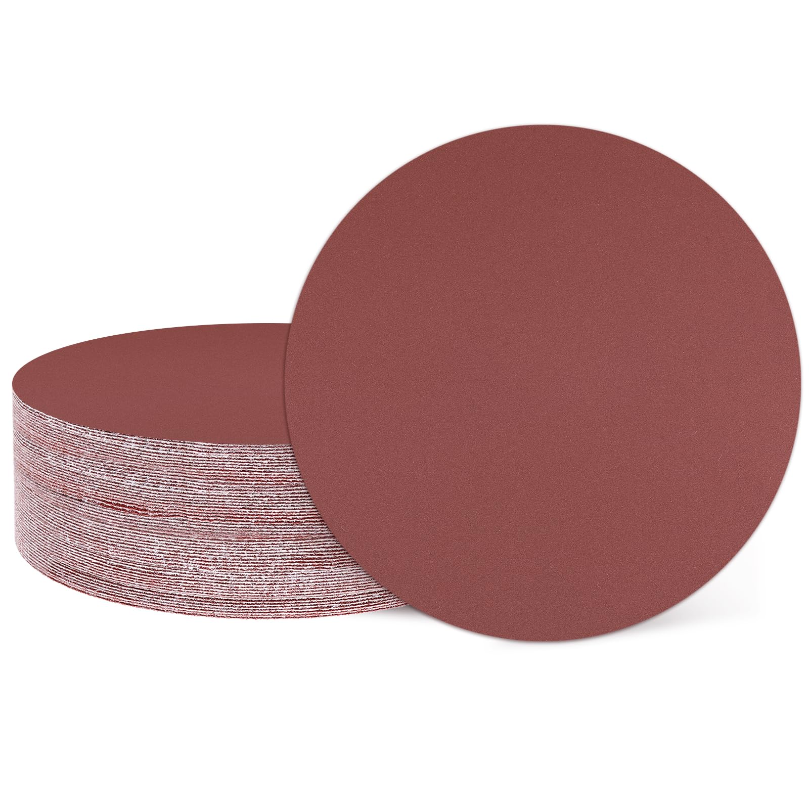 sourcing map 15 Pcs 125mm 5 Inch Sanding Discs, 600 Grit Hook and Loop Sandpaper, No-Hole Aluminum Oxide Orbital Sander Sandpaper for Woodworking Automotive Metal Polishing, Red — image 1