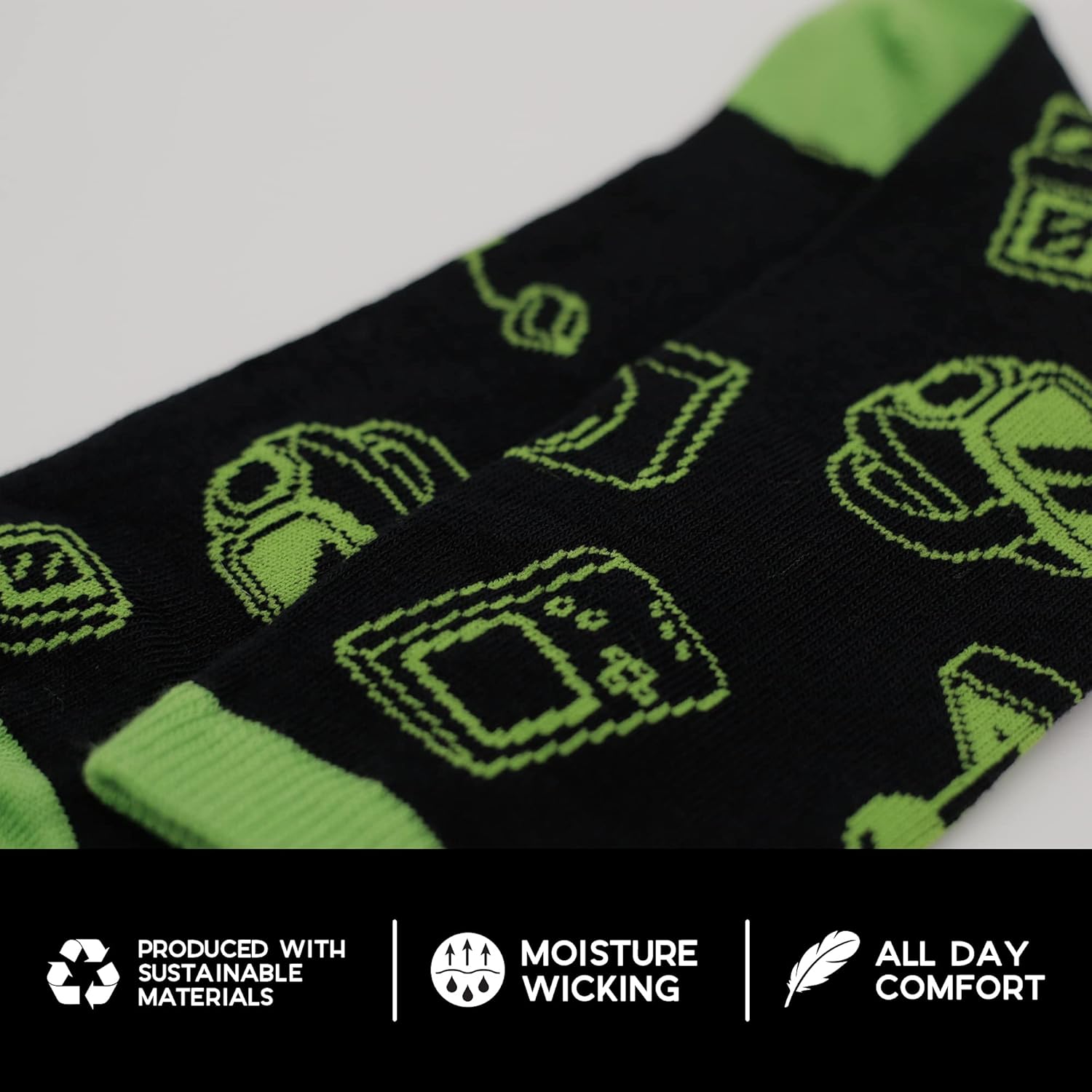 Socktastic mens Gaming - 2 Pack of Funny Novelty Socks, Casual Crew Fits Shoe Size 8-13 Socks, Vintage Gaming Controler, Large US - Image 3