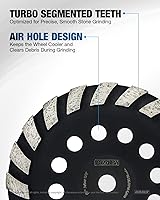 Vista 3 de CRALY 7 pulgadas, eje de 58 pulgadas, muelas abrasivas de diamante(30418001)