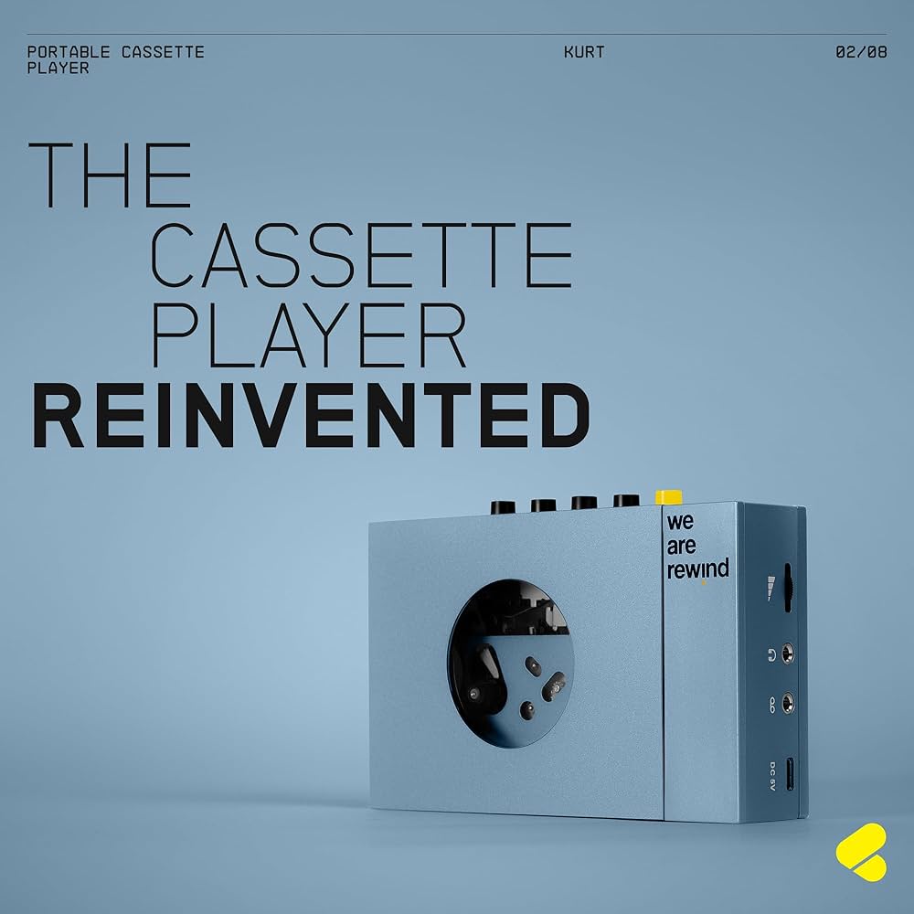 WE ARE REWIND Cassette Player (ブルー) Amazon.com: Bluetooth Cassette Player - Blue Kurt by