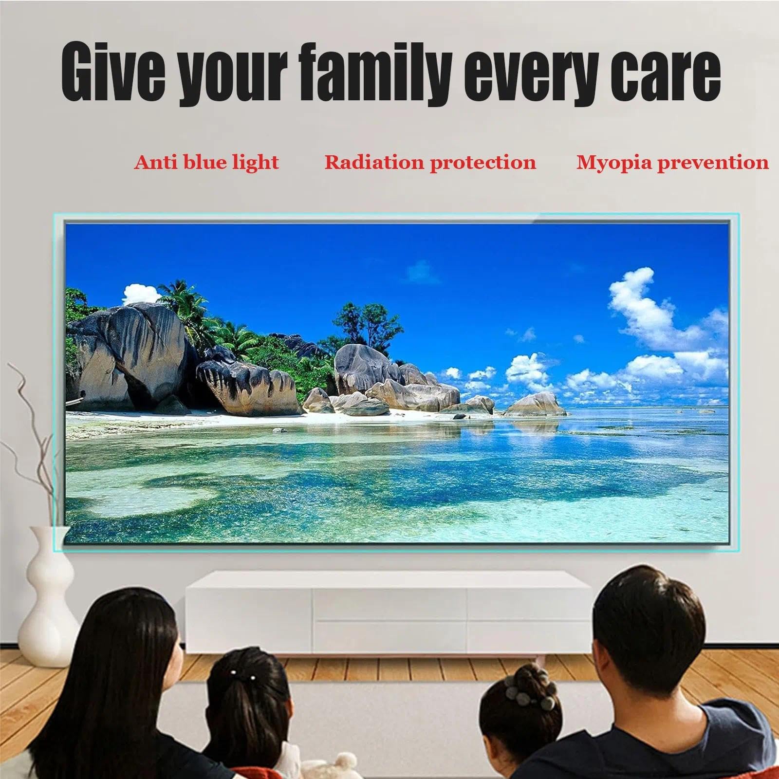 82-180 cm LED Smart TV ochraniacz ekranu odporna na zarysowania niebieskie światło antyrefleksyjna folia filtrująca zmiękcza światło i łagodzi zmęczenie oczu (bez ramki 152.4 cm)