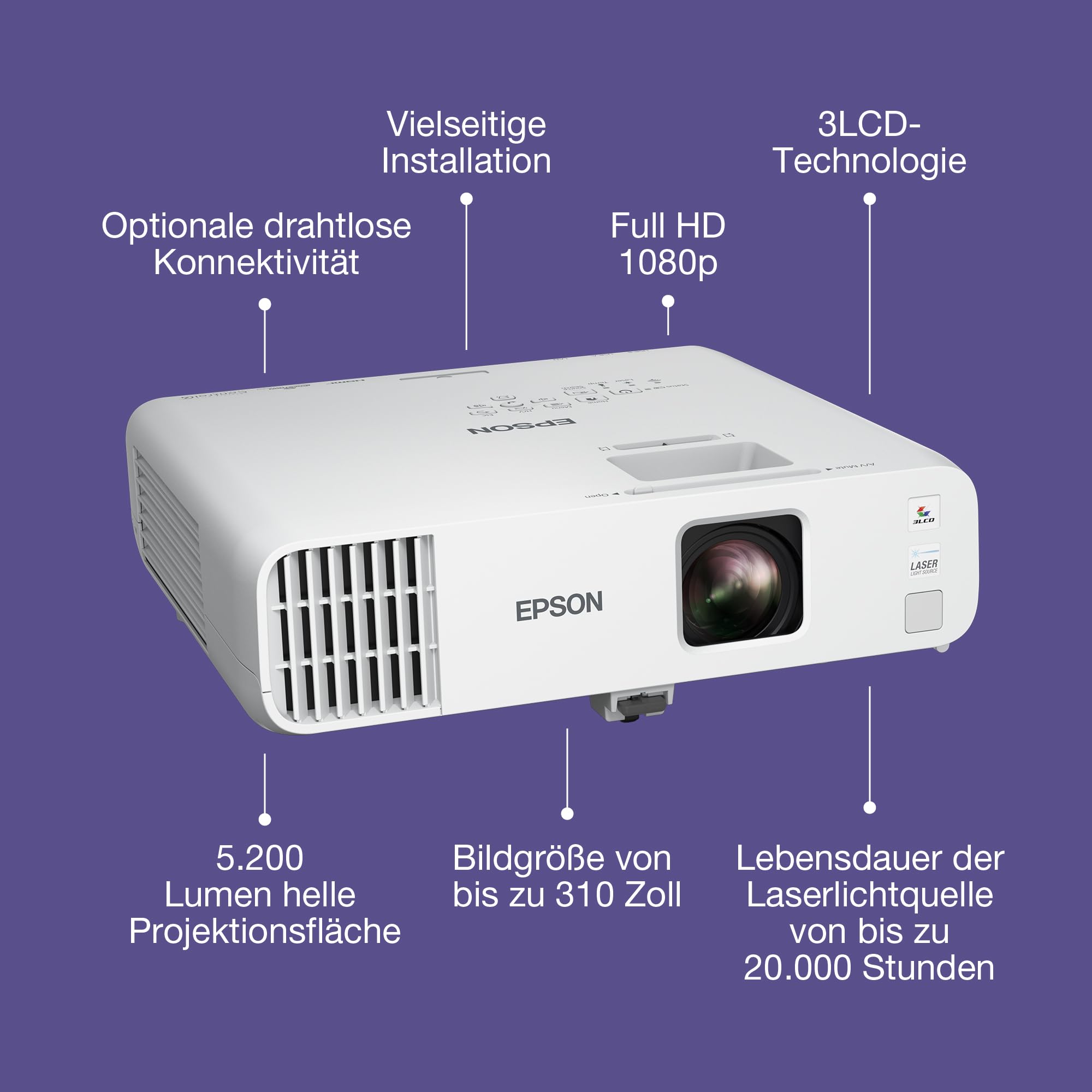 Epson EB-L270F Laserprojektor | Full HD 1080p | Für Business und Bildung