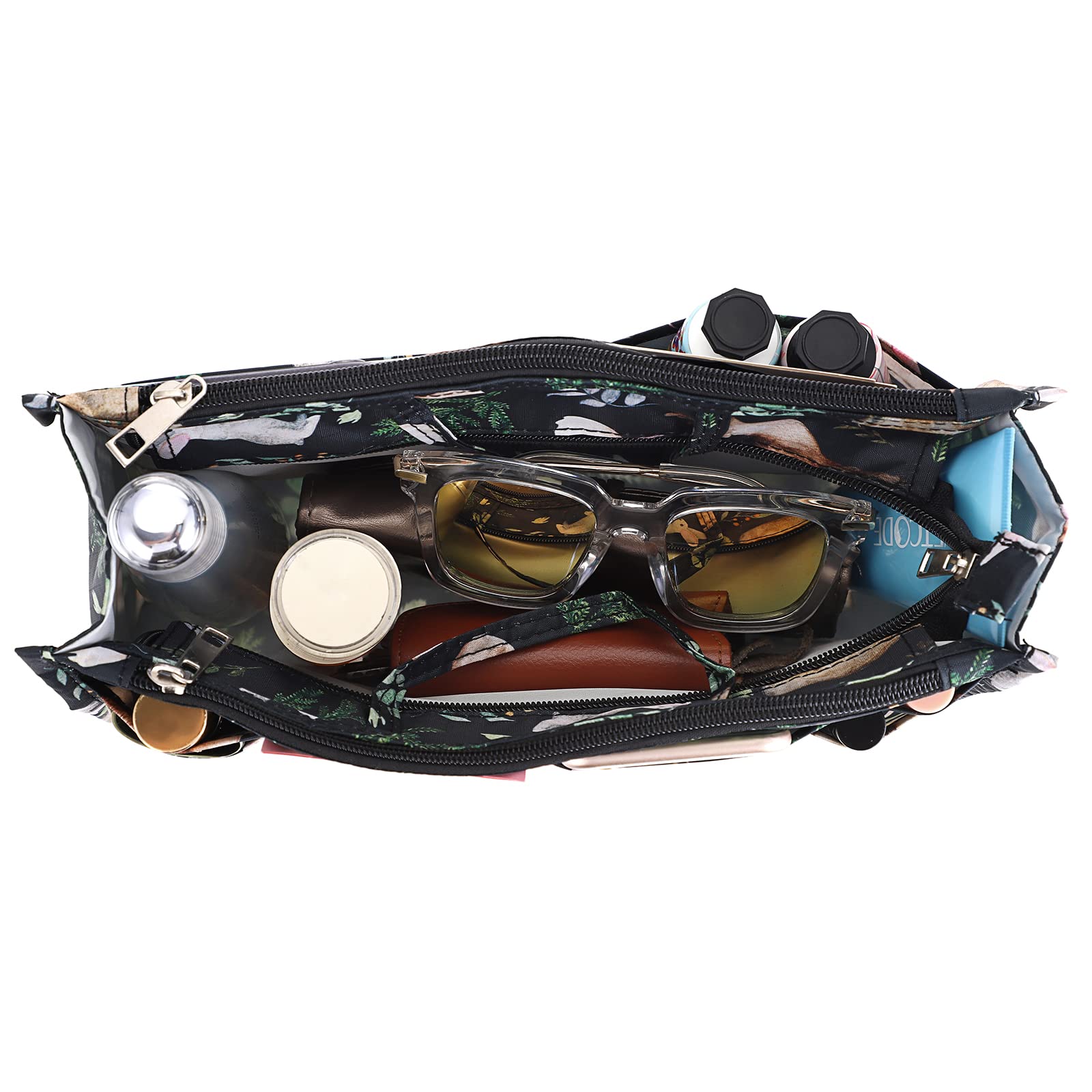 Organisateur De Sac SUMTree 15 Poches - Rangement Interne Pour Portefeuille, Maquillage, Clés - Motif Lapins Et Cerfs