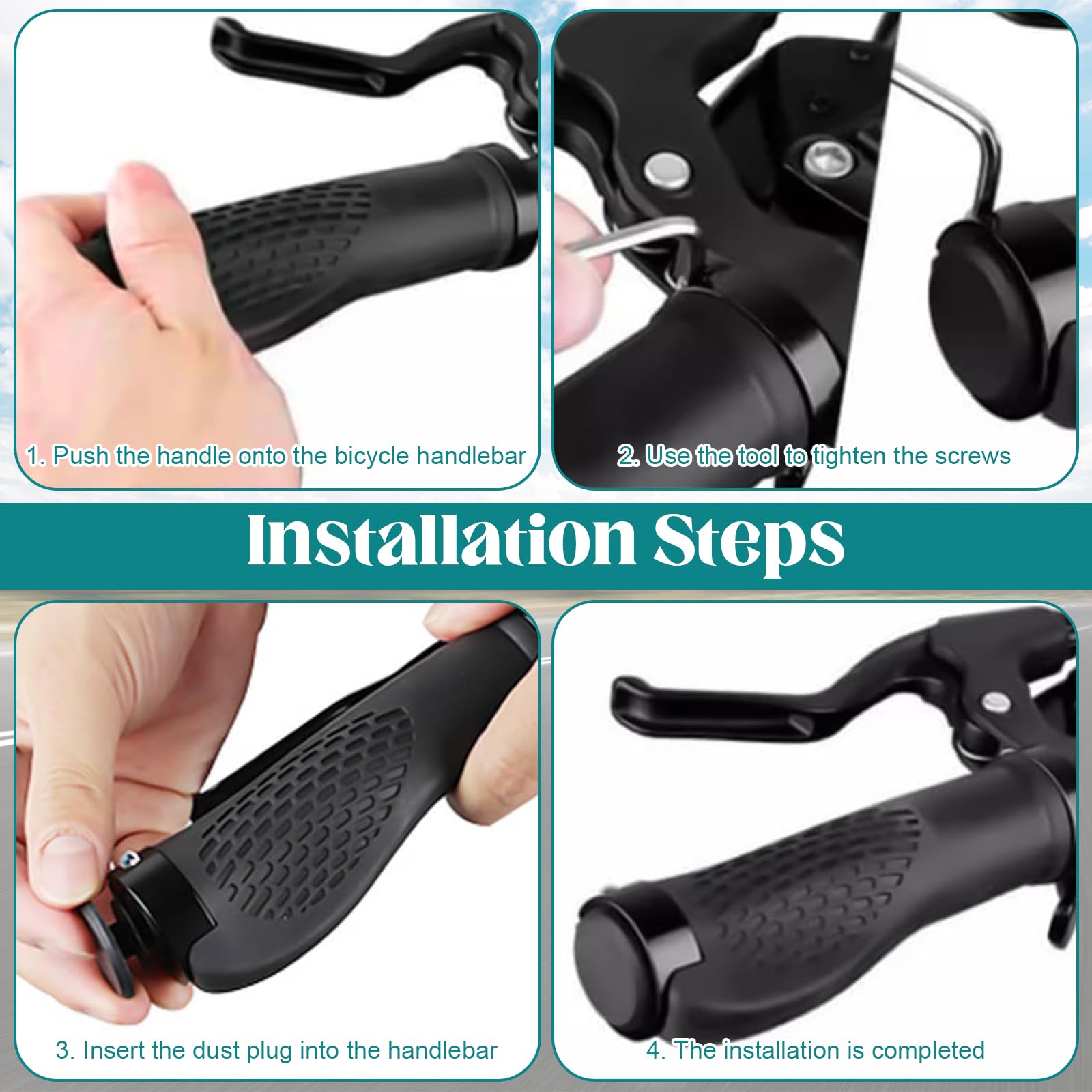 Srup 1 Pair of Bicycle Grips, Ergonomic Handlebar Grips, Bicycle Grips with Cushioning Contact Surface - Image 3