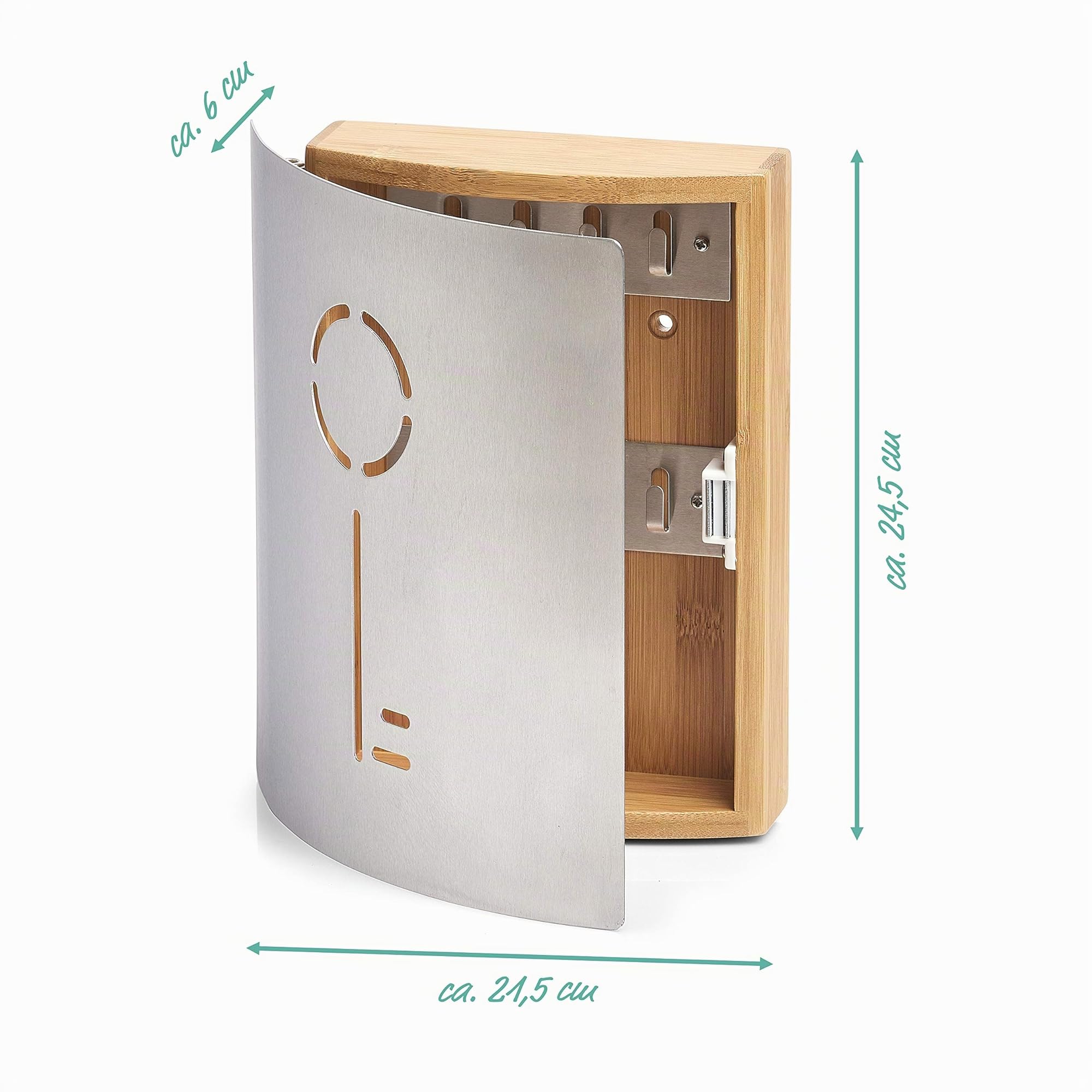 Zeller 13846 Cassetta Portachiavi, Legno, Beige, 21.5x5.5x24.5 cm