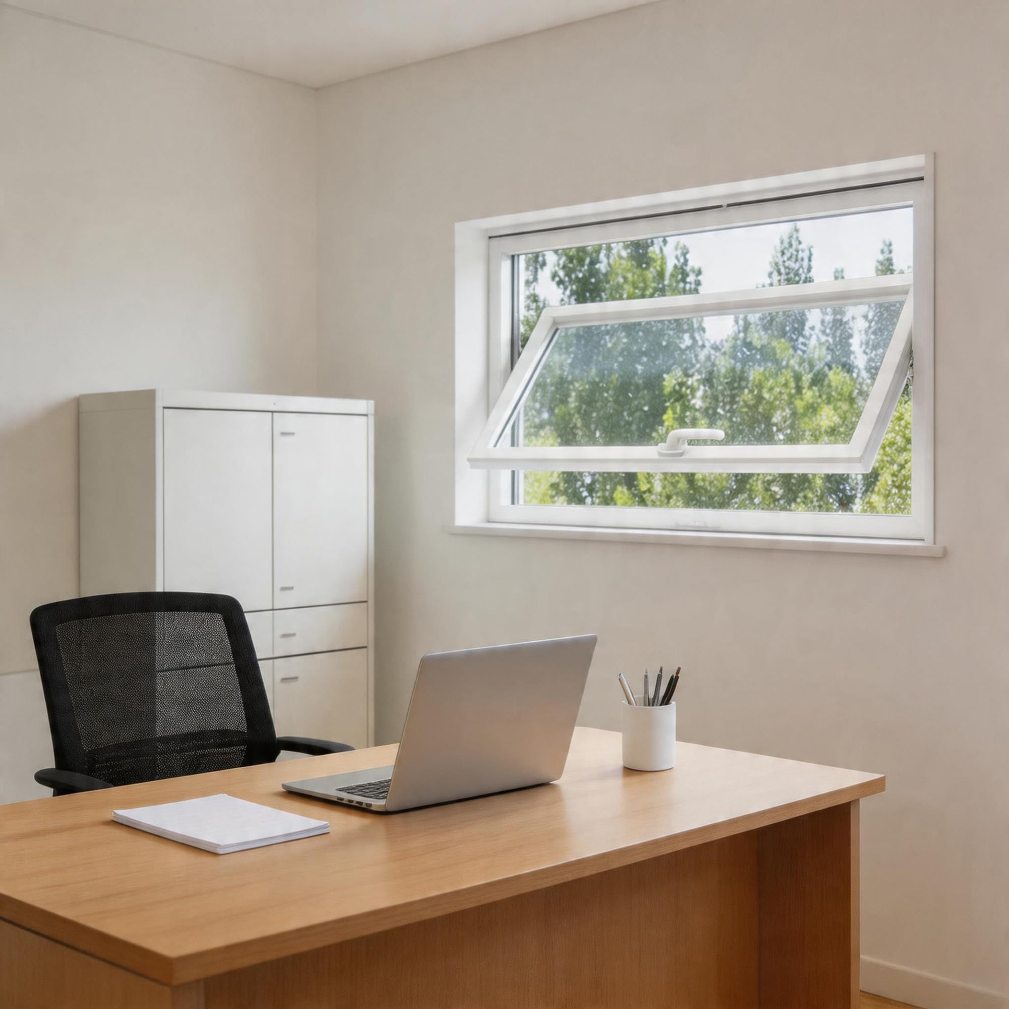 360° Drehbares Rechteckiges Fenster, Aluminiumlegierung Rahmen mit 5mm Gehärtetem Glas,Kellerfenster & Badezimmerfenster, Schuppen(Nero,40x90cm)