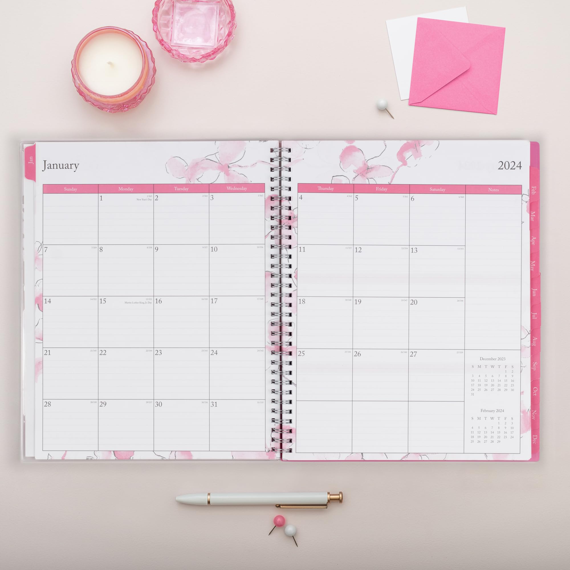 Amazon.co.jp: Blue Sky 2024 ウィークリー&マンスリープランナー 1月