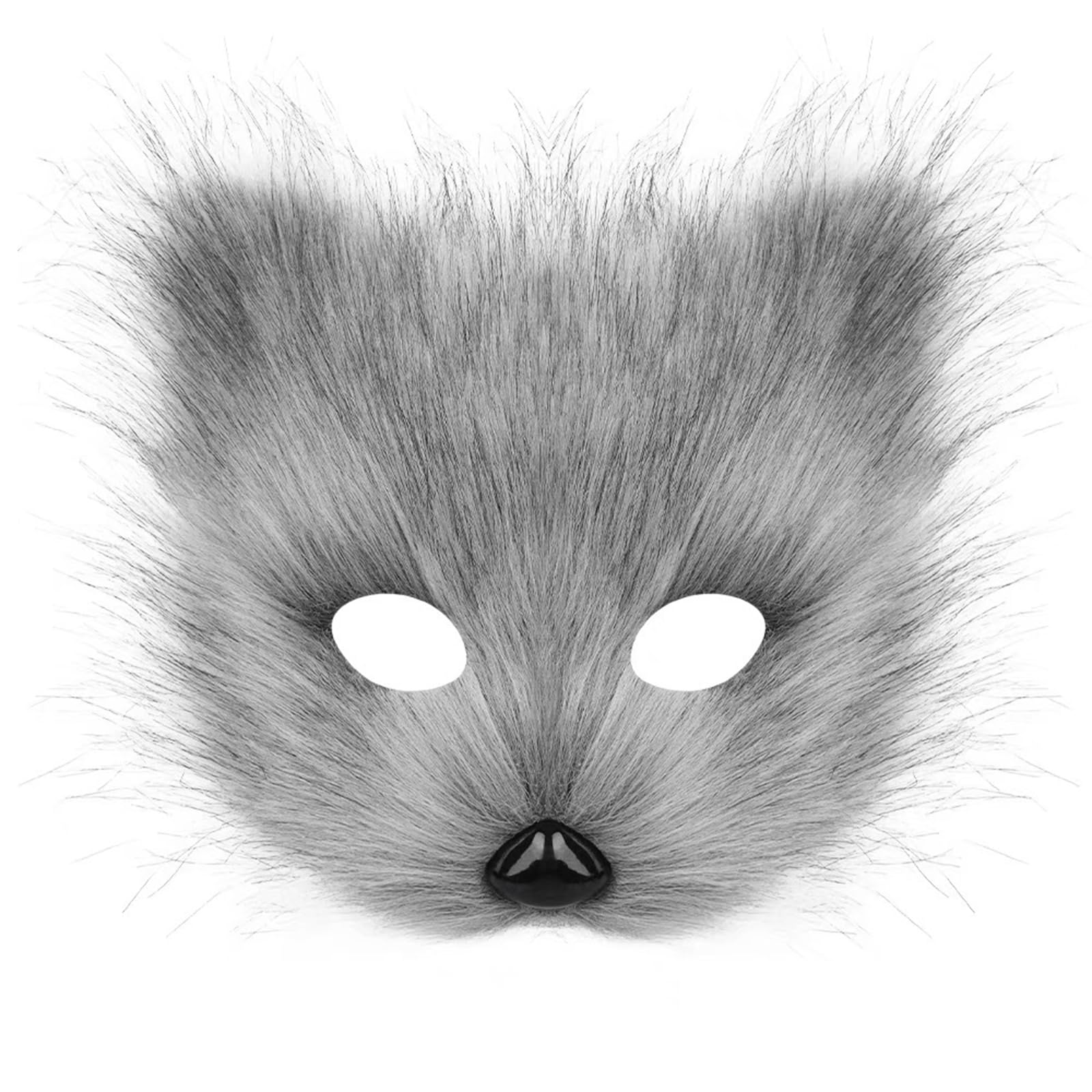 Faux Fur Wolf Tail Fluffy Cat Paw Gloves Cosplay Costume Furry Therian Mask Set Animal Dress Up Fancy Dress Halloween Party Costume Masquerade Mask Tail Kit Paw Claw Mittens Dress Up Accessories - Image 2