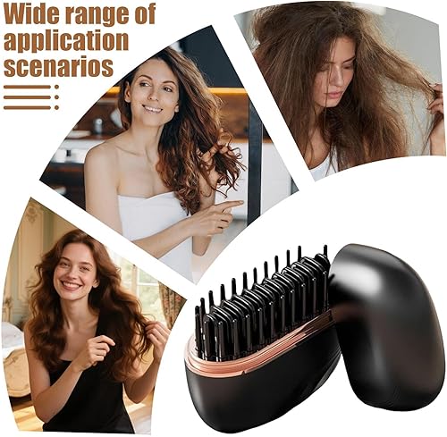 Miniatura 9 de Mini alisador de pelo, cepillo portátil para alisar el cabello, mini cepillo alisador caliente con 3 modos de calor de velocidad, alisadores de pelo