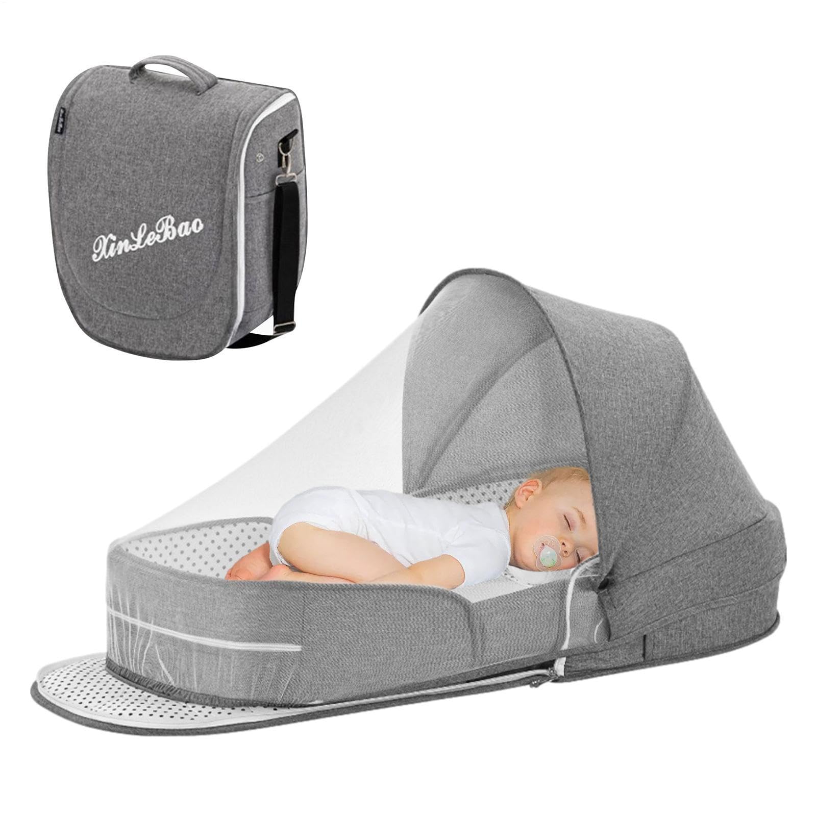 Genérico Tumbona Bebé – Algodón 38x40cm | Cápsula Tipo para bebé recién Nacido Que Duerme Junto a la Cama | Moisés portátil Plegable Suave para un Descanso, Siestas y Uso en Viajes