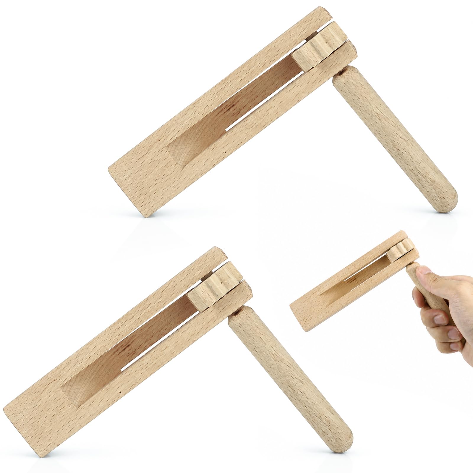 2pcs Mexican Noise Makers, Wooden Matraca Grandes Spinning Rattle Ratchet Hand Crank Clackers Noisemakers for Football Soccer Games Sporting Events Birthdays Graduation Christmas & Celebration Cheer