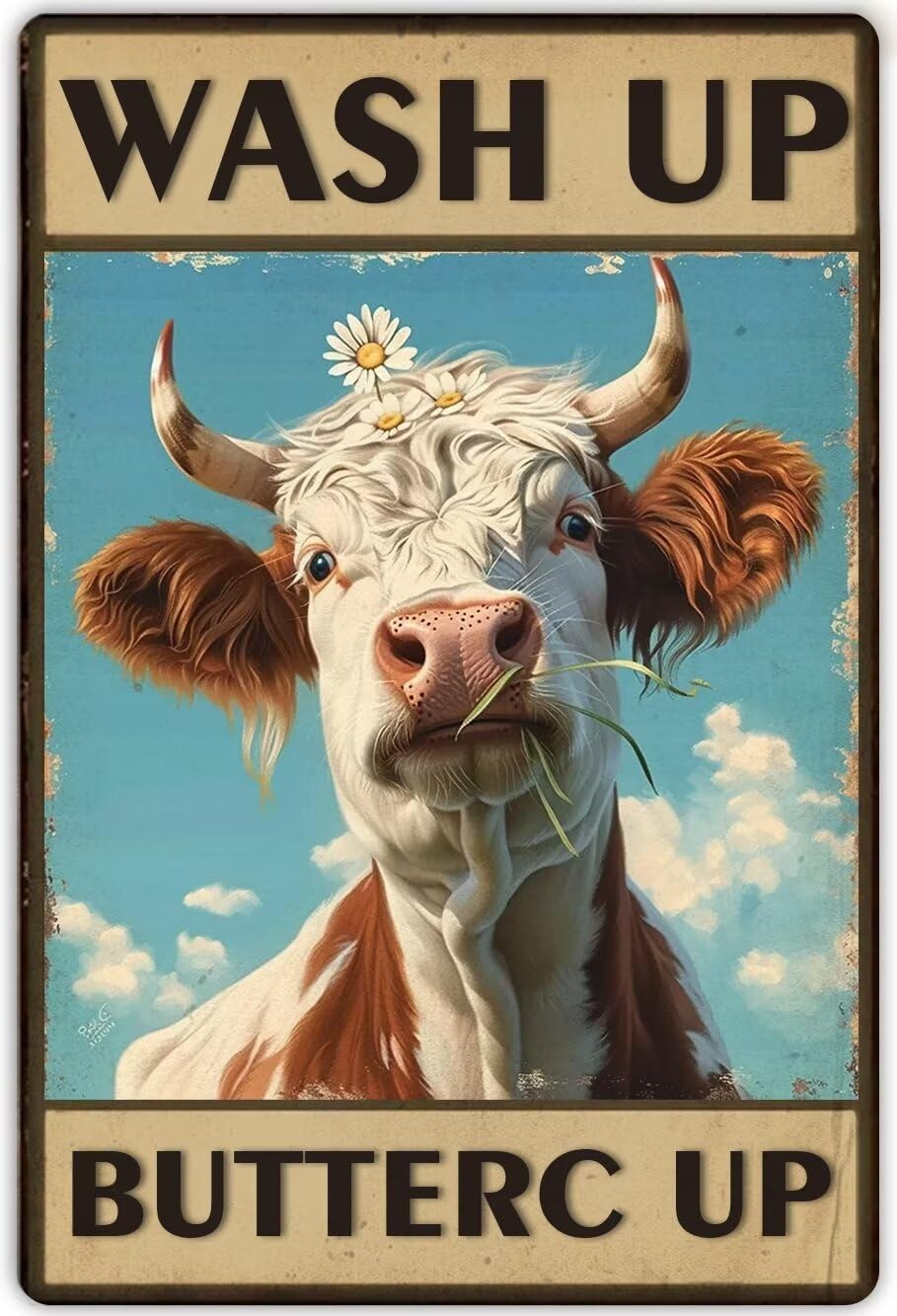 Anceky Cow Diamond Art Kits for Adults- Wash Up Buttercup Bathroom Decor 5D Diamond Painting Kits Cow Lovers Painting Arts Crafts for Adults Home Wall Decor 12X16 Inch