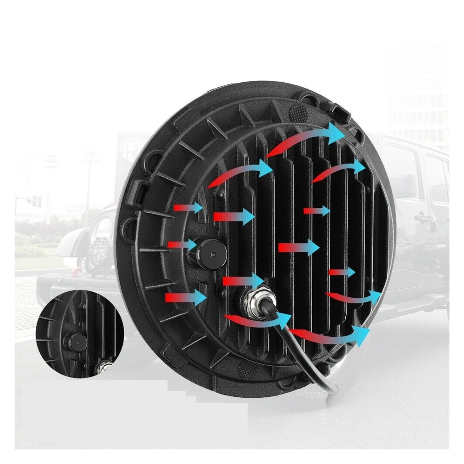Fendinebbia Per Urban Per BMW Per Jeep JK 4x4 Per Suzuki Per Samurai Per Jeep Per Wrangler Fuoristrada 2 Pezzi Per Auto 7" Fari A LED Hi/Low H4 Halo Angle Eyes LED Fari Anteriori(2 pcs Round-7inch)