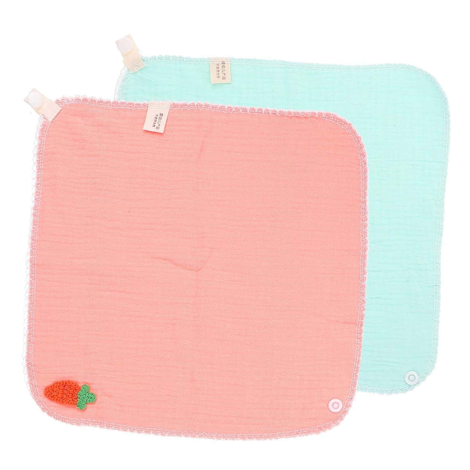 2pcs Boy Girl Bandana Bibs Cute Cartoon Drool Bibs for Teething Feeding Random Colors for Meals