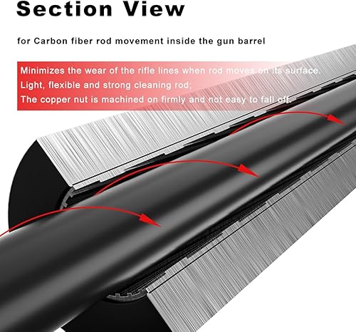 Miniatura 8 de Varillas de limpieza para pistola de 40 pulgadas de largo se adapta a 177 0.219 in a 0.157 in, 0.197 in, 0.236 in 0.276 in