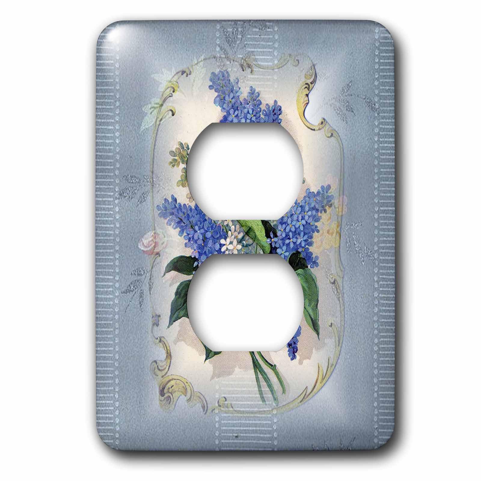 Cache-prise motif floral victorien lavande 3dRose pour camoufler les plaques électriques ternes