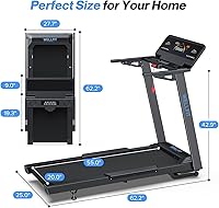 Vista 7 de WELLFIT Caminadora de inclinación automática, caminadora resistente con inclinación del 15% con sensor de pulso, 4.5 HP, 10 MPH, capacidad de 500