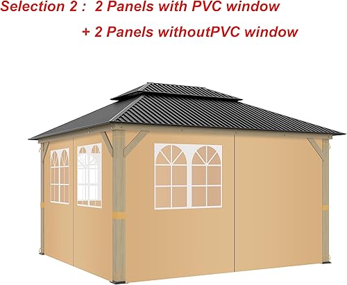 Miniatura 3 de Garden Sunny 2 paneles de 10 x 10 pies, cortinas universales de repuesto para glorieta de privacidad, cortinas de sombra, protección de paredes