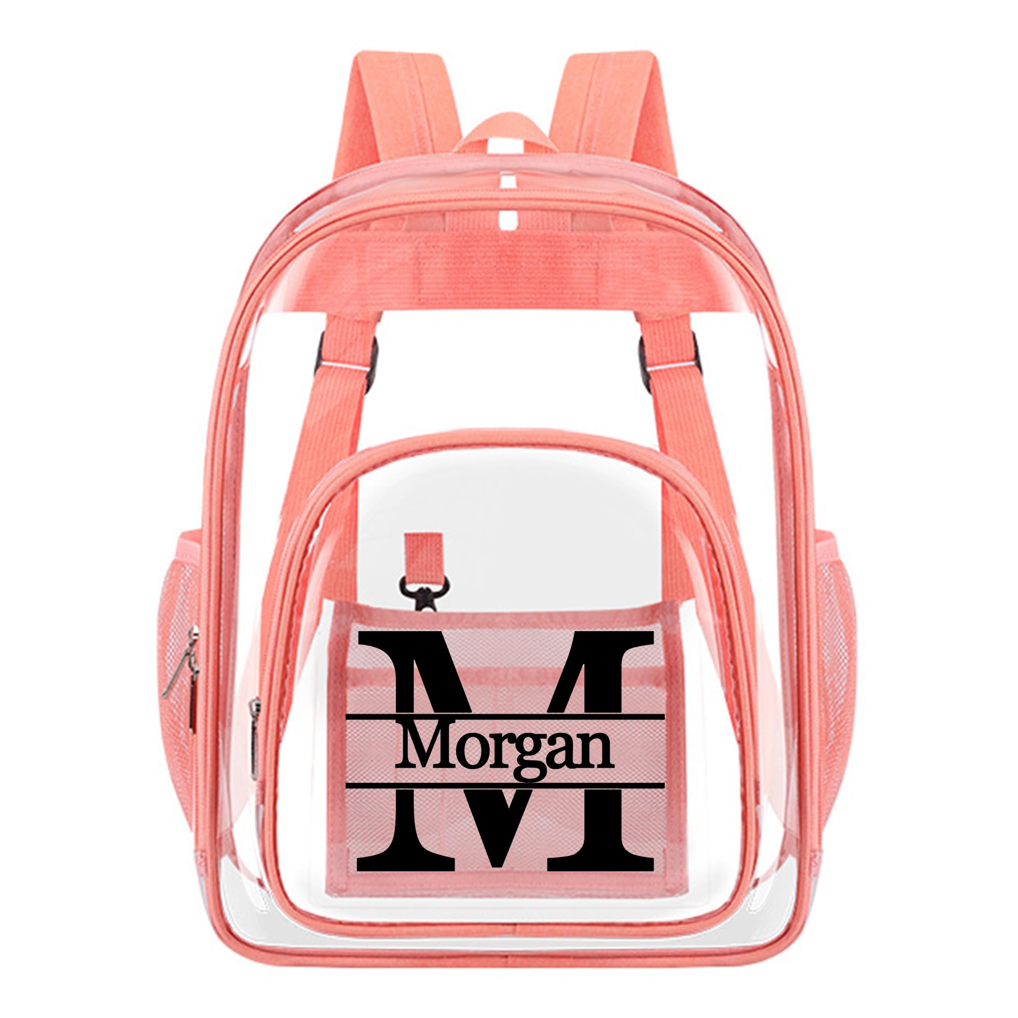 Personalized Clear Backpack with Name Custom Clear Bookbag Customized Any Text PVC Heavy Duty Transparent Backpack, Gifts