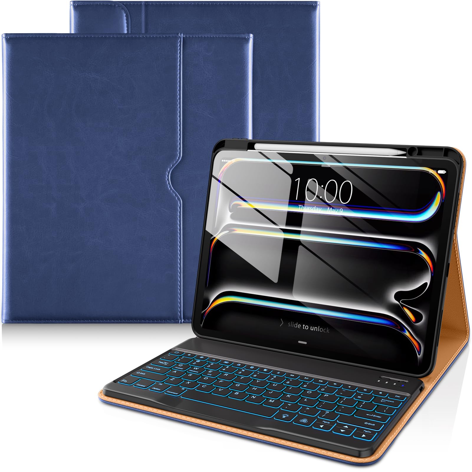 DTTO Keyboard Case for iPad Pro 13 Inch (M5) 2025 / (M4) 2024, Navy Blue