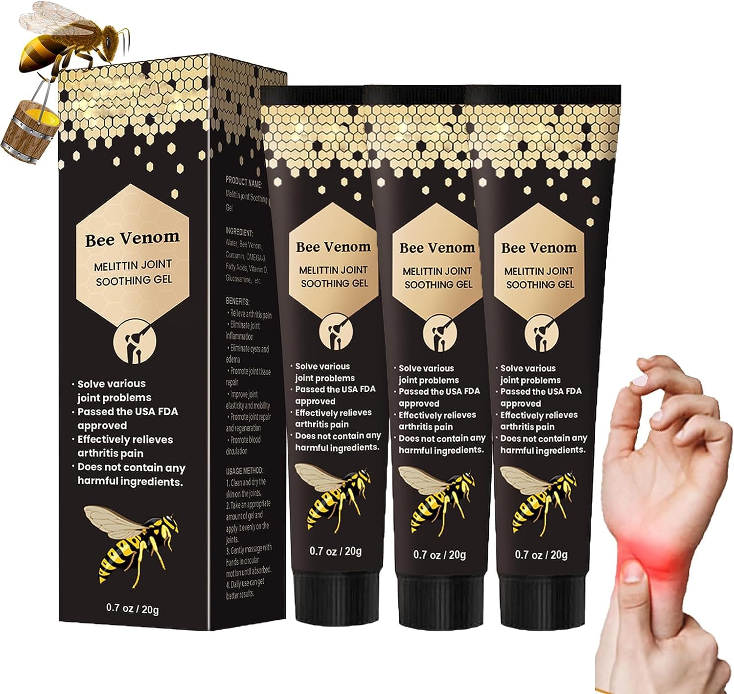 Joint Soothing Gel au venin d'abeille pour rester actif et marcher sans gêne