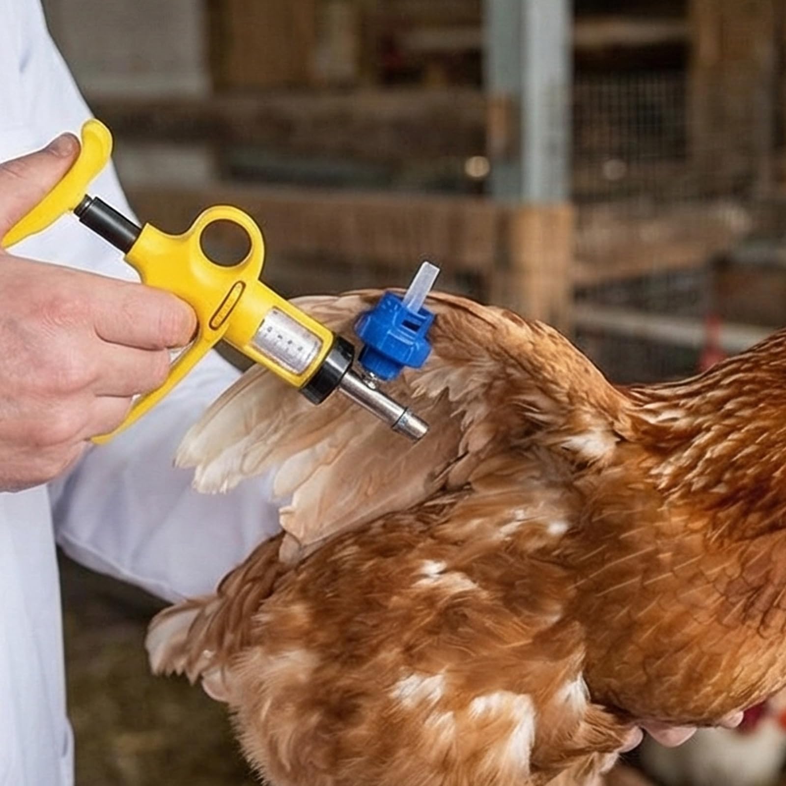 Siringhe professionali per pollame a dose continua Impugnatura ergonomica Siringhe per bestiame ad alta precisione Iniettori multiuso per pollame