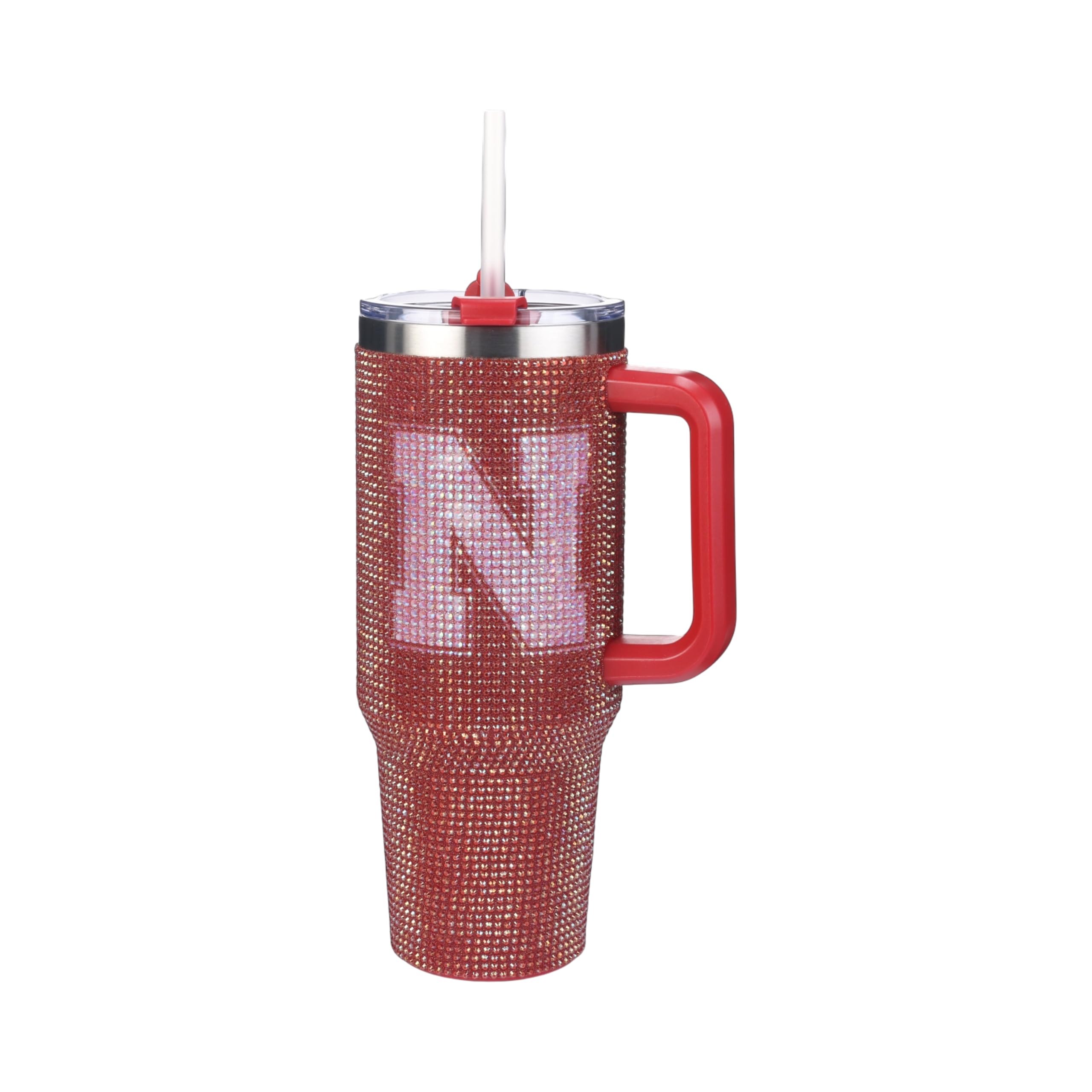 The Memory Company Officially Licensed 40oz TC Bling Game Day Tumbler with Vintage Logo, University of Nebraska, Lincoln