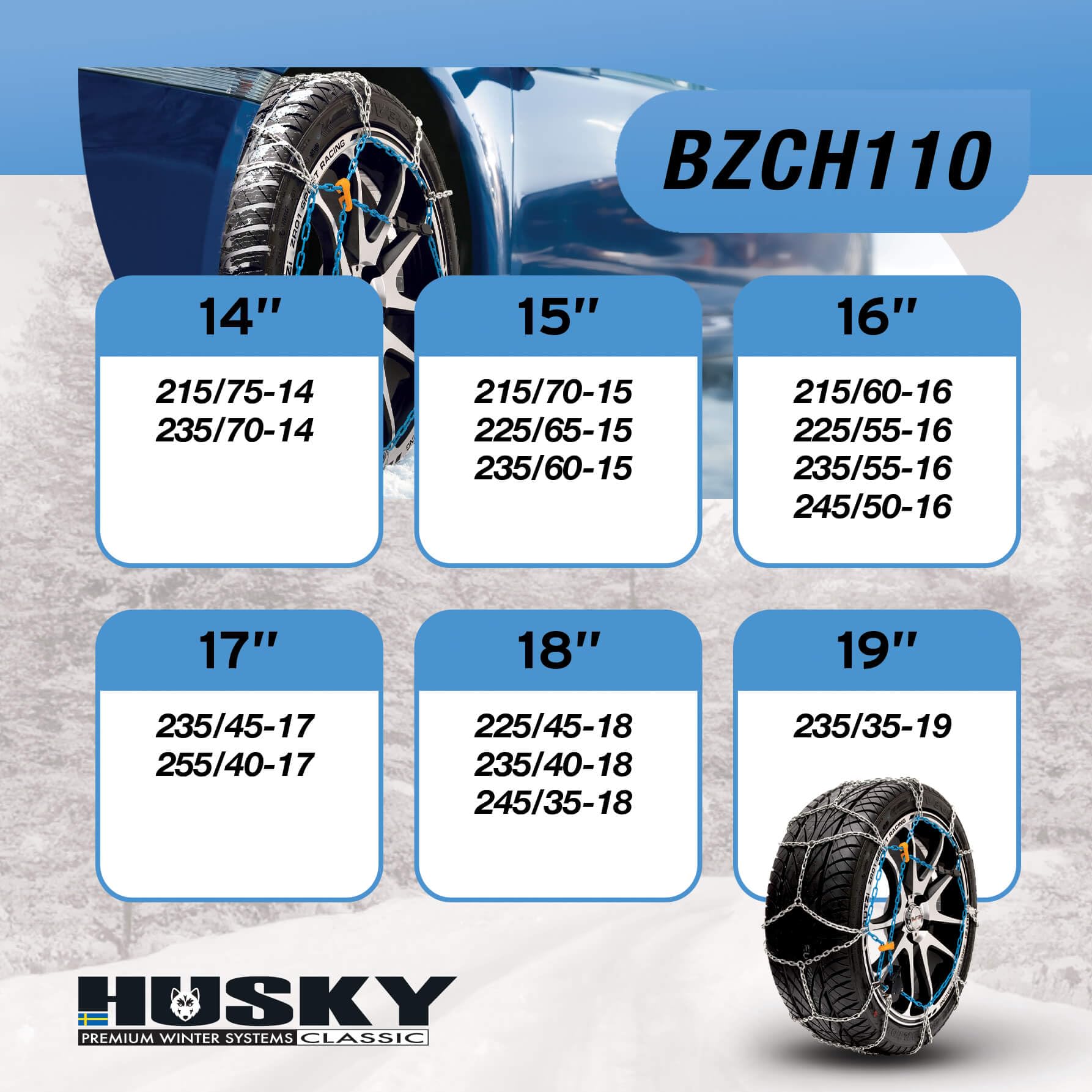 S SUMEX BZCH110 Butzi Cadenas de Nieve. 9 mm. O-Norm. KN110 (Juego de 2) — view 6